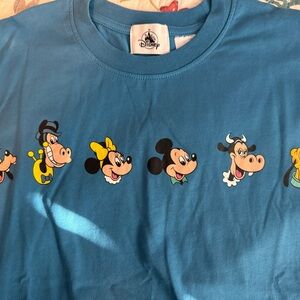 New Disney Blue Tee with Iconic Characters